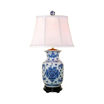 Chinese Blue and White Porcelain Vase Round Insignia Table Lamp 30&quot; - £313.20 GBP