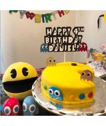 Pac-Man Happy Birthday Cake Topper || Theme Cake Topper || Customize Cak... - £10.22 GBP