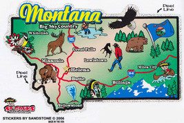 Montana State Map Die Cut Sticker - £3.92 GBP