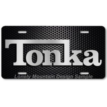 Tonka Inspired Art Gray on Mesh FLAT Aluminum Novelty Auto License Tag Plate - £13.53 GBP