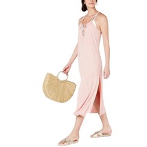 MIKEN Swimwear Coverup Pink Lace-up Swim Bathing suit Cover-Up Side Slit Dress - £13.45 GBP