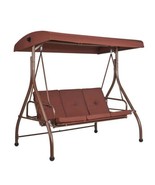 3-Seat Patio Swing Chair, Converting Canopy Swing, Outdoor Patio Porch w... - $390.86 CAD