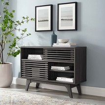 Modway Render Mid-Century Modern Two-Tier Display Stand In Charcoal - £196.44 GBP