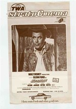 TWA Strato Cinema Flyer Walt Disney Presents Glenn Ford as Smith 1968 - £9.31 GBP