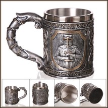 Medieval Templar Crusader Knight Cross Embossed Stainless Steel Coffee/B... - $49.95