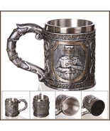 Medieval Templar Crusader Knight Cross Embossed Stainless Steel Coffee/B... - £39.07 GBP