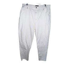 ASOS DESIGN WHITE DENIM JEANS PANT COTTON WOMEN PLUS SIZE 18 TAPERED LEG... - $16.58