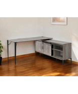 65 Inch Gray and Black L Shape Writing Desk - $1,083.67 CAD