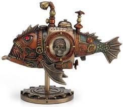 Steampunk Submarine Melanocetus Unus Angler Fish Deep Sea Ocean Sculpture - $84.65