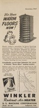 1947 Print Ad Winkler Radiant Air Heaters for Homes US Machine Corp Leba... - £7.87 GBP