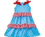 NEW Boutique 4th of July Patriotic Stars Girls Sleeveless Ruffle Dress - $5.99+