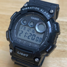Casio W-735H Mens 100m Black Digital Vibration Alarm Quartz Watch~New Battery - £14.89 GBP