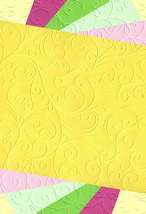 Embossed Card. A4. Flourishes. Choice of Colour - $0.45+