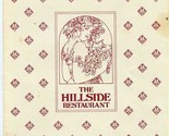 The Hillside Restaurant Menu Williamsport Pennsylvania 1970&#39;s - $27.72