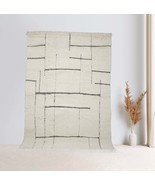 Authentic Handmade Beni Ouarain Rug 6x10 feet Classic Moroccan White Woo... - $1,802.24 CAD