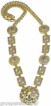 Egyptian Necklace New Five Pendant Heads Eight Squares 34.5&quot; 10 MM Cuban Link - £44.50 GBP