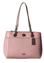 New COACH Women&#39;s Turnlock Edie Quilting Leather Shoulder Bag Dusty Rose - £329.99 GBP
