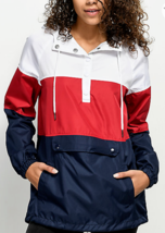 Women Windbreaker Adjustable Hoodie Sweater w/ Snap Front Pocket &amp; Side ... - £26.62 GBP