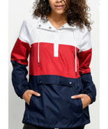 Women Windbreaker Adjustable Hoodie Sweater w/ Snap Front Pocket &amp; Side ... - £26.77 GBP