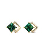 Lab Grown Emerald Earrings - £67.15 GBP