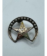 tested 10k solid gold Eastern Star Masonic enamel Seed Pearl pin 1.4g - €59,10 EUR