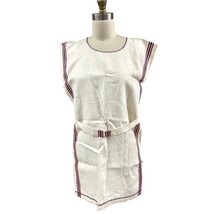 Antique Pinafore Apron Primitive  Linen Red White Blue Show Towel Apron - $1,252.38 MXN