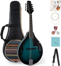 Mandolin Instrument Kit: 8-String Acoustic Mandolin With Tuner, Bag, Picks, - £93.12 GBP