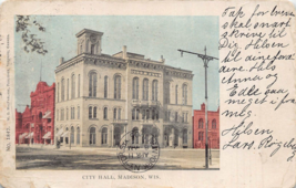 Madison Wisconsin~City HALL~1905 W G Mac Farlane Published Postcard - £8.96 GBP