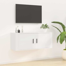 Wall Mounted TV Cabinet High Gloss White 100x34.5x40 cm - £42.28 GBP