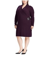 New Chaps Women&#39;s Plus Size Shawl Collar Sweater Dress Eggplant Variety ... - £52.13 GBP