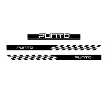 3 pcs Car Sticker For Fiat Punto Racing  Stripes Door Side Skirt Vinyl Decals Au - £62.22 GBP