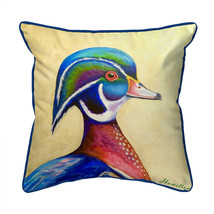 Betsy Drake Mr. Wood Duck Large Indoor Outdoor Pillow 18x18 - $59.39