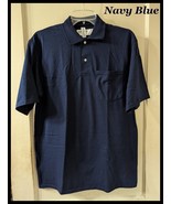 NWT Men&#39;s Jerzees Spot Shield 436MP Navy Blue  Short Sleeve Polo Shirt M... - $21.81 CAD