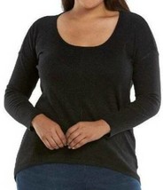 Womens Sweater Long Sleeve JLO Jennifer Lopez Black Lurex Top $64 NEW-size 2X - £25.69 GBP