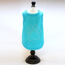 Alphadog Series Paw Rhinestone Tank top T-Shirt for your Dog or Cat (XL, Aqua) - £6.42 GBP