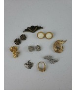 VTG Trifari Napier Ster Reo Avon Designer Sign Lot of 9 Clip Earrings Ri... - $100.00