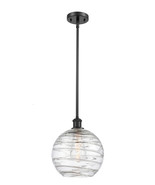 Mini Pendant Athens Deco Swirl 10&quot; Matte Black Ballston Clear 516-1S-BK-... - $218.21