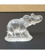 Figurine Elephant Trunk Up Mounted Pedestal Vintage Small Frosted Resin  - £11.12 GBP