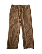 Carhartt Double Knee Carpenter Pants Womens 14 Reg Relaxed Fit Brown 100... - $23.75