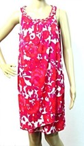 Size 6 Donna Ricco Sheath Dress Silver Chain Neck Sarong Style Pink Fuchsia NWT - £23.60 GBP