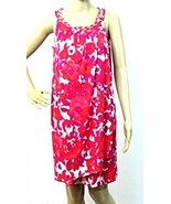 Size 6 Donna Ricco Sheath Dress Silver Chain Neck Sarong Style Pink Fuch... - $29.70