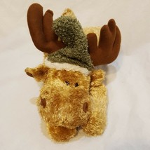 Moose Brown Plush Stuffed Animal Toy 13&quot; Long Green Hat Cherrydale Farms Floppy - $19.99