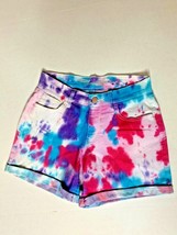 Old Navy Womens Sz 0 The Sweetheart Tye Dye Cuffed Shorts Pink Blue - $12.87