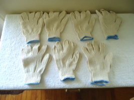 &quot; NWOT &quot; 7 Pair Of White Cloth Work Gloves Size S-M ? See Pics For Measurements - £9.59 GBP