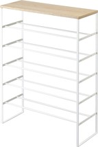 Yamazaki Home 6 Tier Wood Top Steel | Shoe Rack, One Size, White - £130.28 GBP