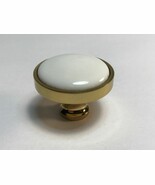 Timeless 1 3/16&quot; Polished Brass and White Ceramic Cabinet/Drawer Knob - €4,42 EUR