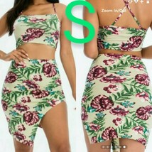 Two Piece Top &amp; Skirt Floral Set  Size S - £17.78 GBP