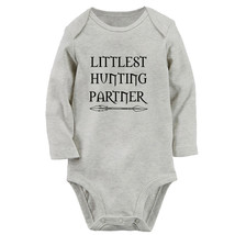 Newborn Littlest Hunting Partner Funny Rompers Baby Bodysuits Infant Jumpsuits - £8.80 GBP
