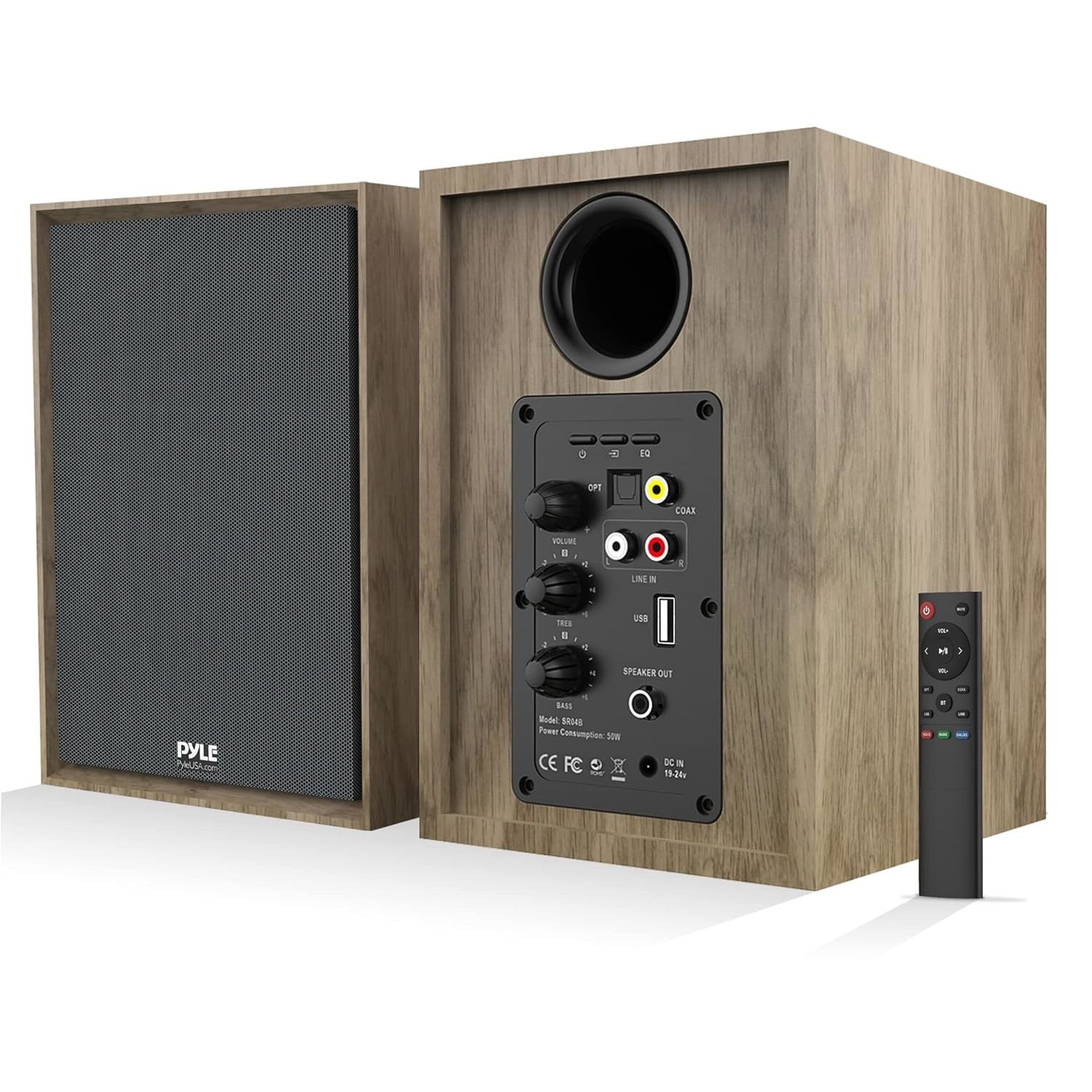 Pyle High Fidelity Bookshelf Monitor Speakers, HiFi Studio Monitor Computer Desk