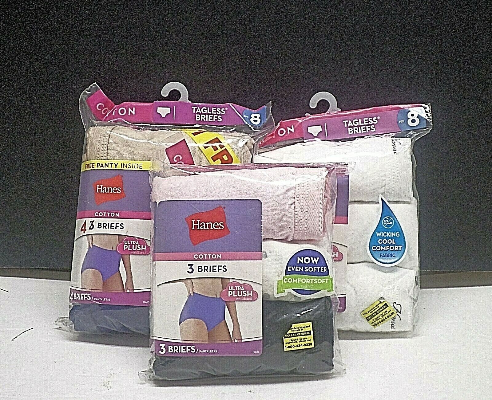 Primary image for  Lot of 3 Hanes Women's Cotton Briefs D40LWH  stock no. 02